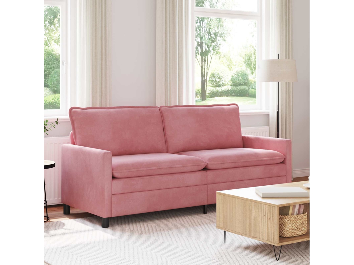 Vidaxl Sofá Rosa 196 X 81 X 87,5 Cm Veludo