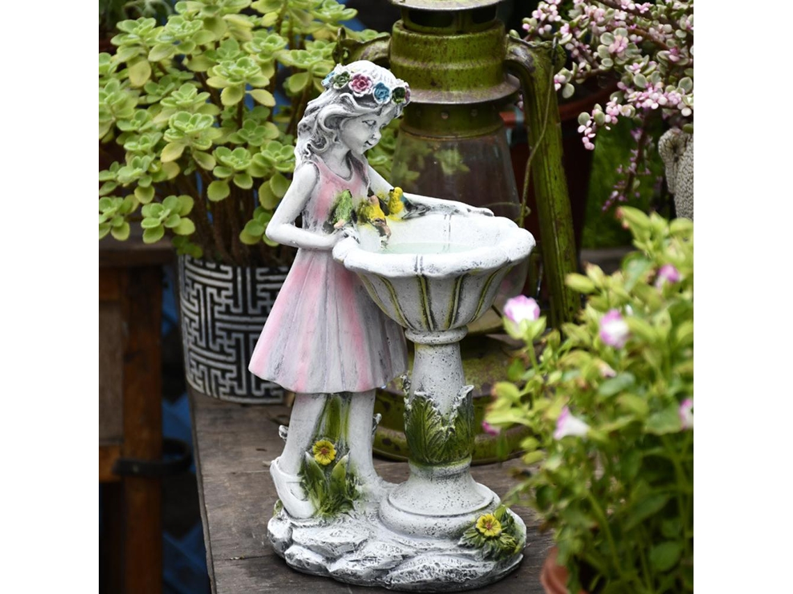 Figura De Resina Menina Luz Solar Com Estátua De Fada Para Jardim Decorativo
