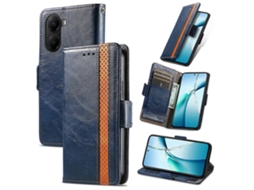 Capa De Couro Para Celular Caseneo Splicing Com Fivela Magnética Dupla