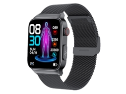 Smartwatch com Bluetooth e rastreador fitness, monitor de frequência cardíaca e oxigênio no sangue, à prova d'água.