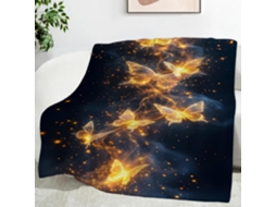 Manta Starry Light com Borboletas 150x200 Cm Multifuncional Macia e Aconchegante em Flanela Ideal para Cama Es