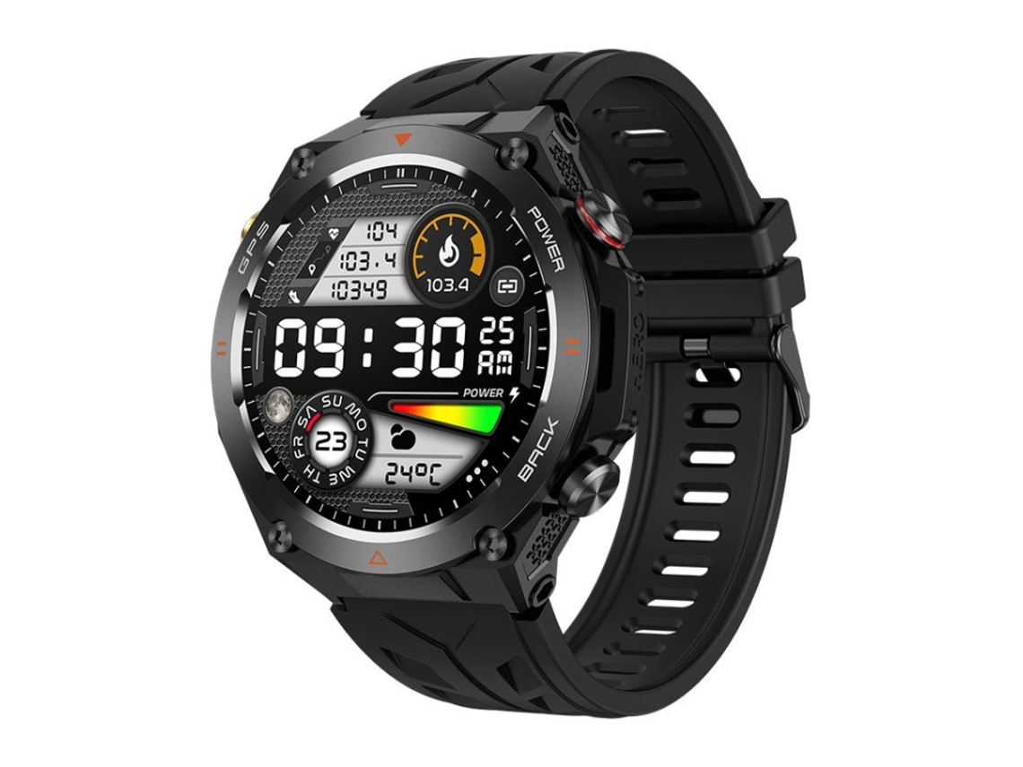 Pulseira Inteligente Com Tela Colorida De 1,45 Polegadas, Compatível Com Chamadas Bluetooth E Monitoramento De Saúde. Mdug (preto)