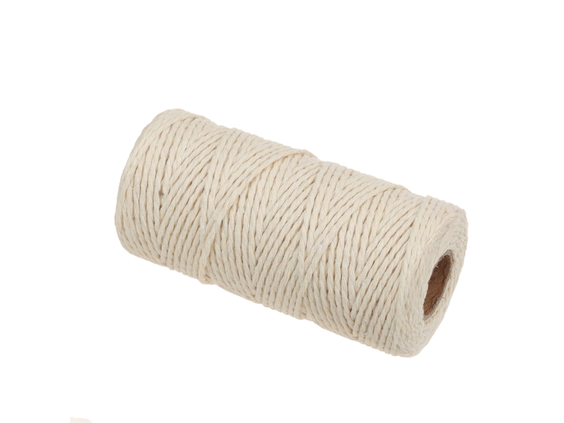Corda De Algodão Trançada, Corda Artesanal, Corda De Renda, Suprimentos Para Decoração Artesanal 2 Mm Bege SUNNY SPACES