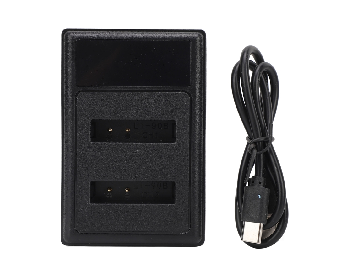 2026 cargador de Batería Li 90b para Cámara, Cargador de Batería Dual Lcd Usb de Reemplazo Li 90b