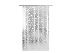 Cortina de Chuveiro PVC Anti Mofo 3D Branca com Ganchos | S/MARCA