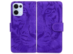 Capa De Celular De Couro Com Padrão De Tigre Em Relevo