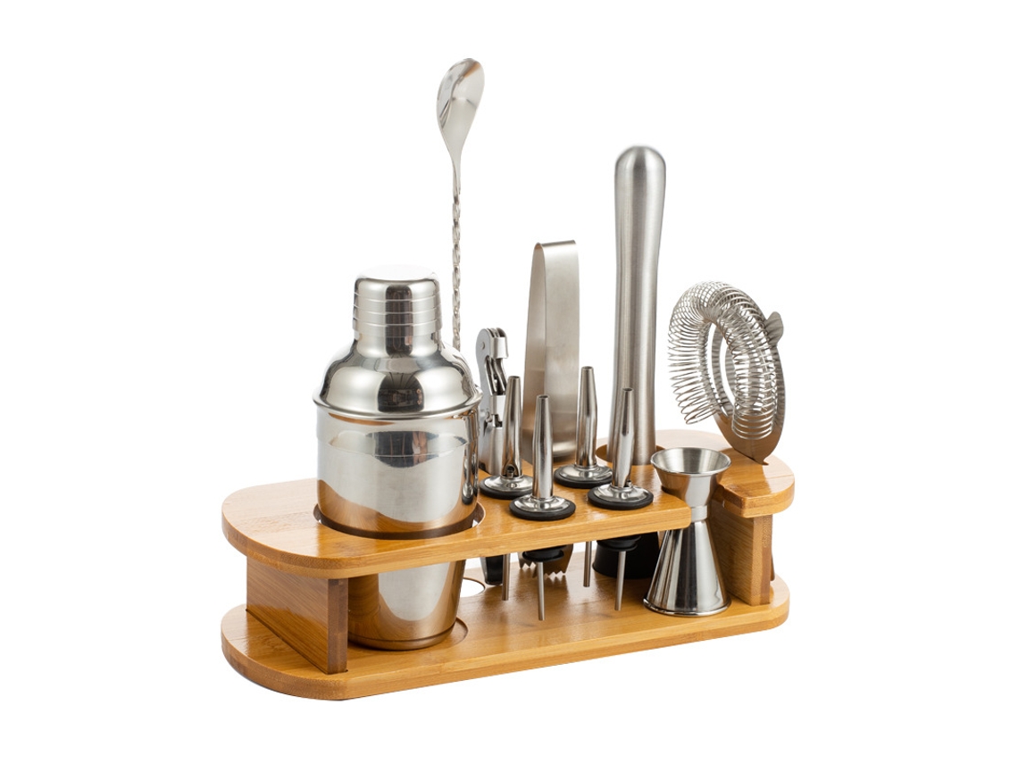 Conjunto de Coqueteleira 11 Peças com Suporte de Armazenamento, Utensílios de Bar Profissionais DIGITALLAB (550ml)