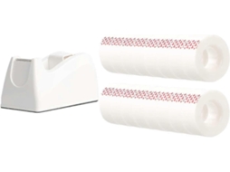 Fita Adesiva Com Dispensador, Núcleo De 1", Branca, 3/4" Largura X 1296 Mm Comprimento, Pacote 16 Rolos.