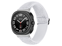 Bracelete Em Nylon Tecido Para Samsung Galaxy Watch 9 (40/44 Mm) Branco