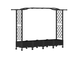 Conjunto 1 Canteiro De Jardim Elevado Vidaxl Preto Polipropileno (207 X 40 X 129 Cm)