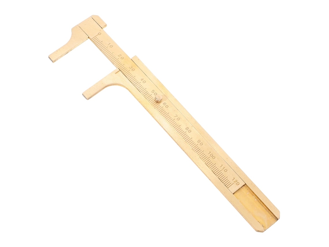 Paquímetro Compacto De Latão Alipis Com Escala Dupla 0 A 120 Mm, Ideal