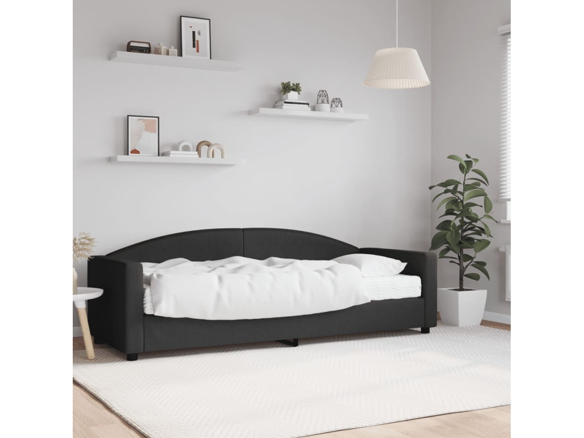 Vidaxl Sofá-cama Com Colchão 80x200 Cm Tecido Preto