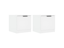 Bedside Cabinet, Bedside Cabinets Vidaxl Branco Madeira Processada (n/a)
