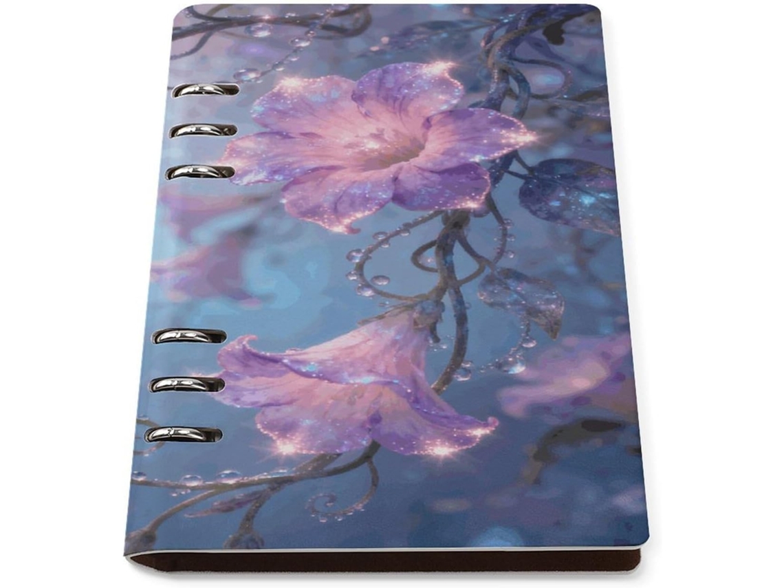 Organizador Pessoal De Folhas Soltas, Tamanho A5, Com 6 Argolas, Em Couro Sintético, Da Enchanted Floral, Ideal
