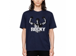 Rockinstone Rocky Movie Classic Rocky Movie Navy Adult T-shirt Size:l