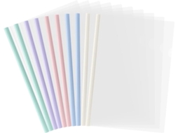 Pastas Transparentes para Relatórios, Pacote com 10 Unidades, com Barra Deslizante, para Formatos A4 e Carta, Pastas para Escola BRILVIBERA