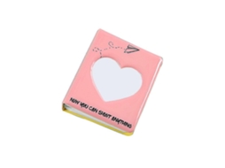 Álbum de Fotos Portátil em Formato de Coração Vazado, 7,6 Cm , para 64 Fotos, Ideal para Guardar Lembranças de Casamento, na Cor Rosa BRILVIBERA (3'')