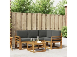 Vidaxl Conjunto De Sofás Para Exterior 5 Unid. Natural E Antracite