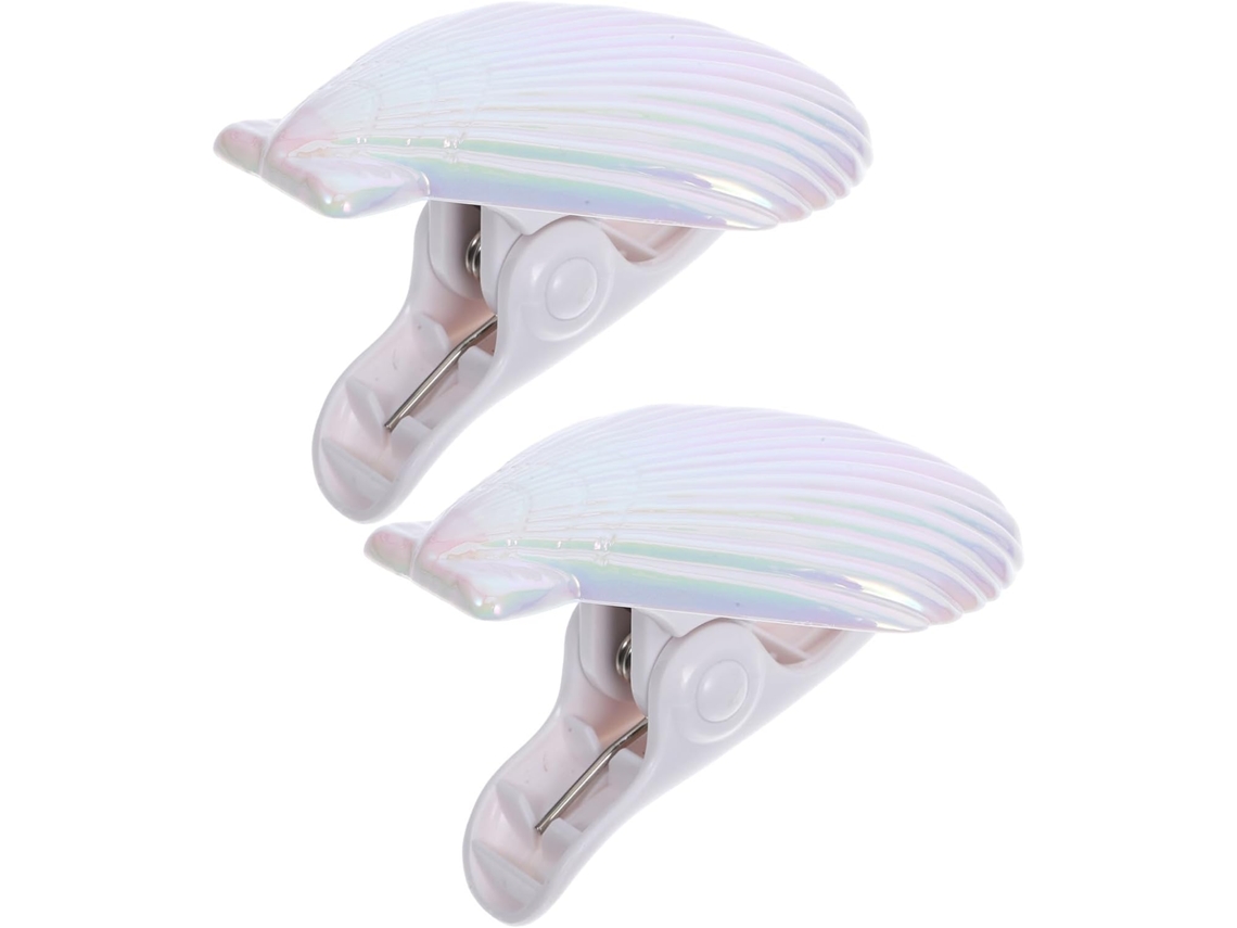 Conjunto De 2 Prendedores Toalha Praia Com Design Concha, Antiderrapantes E À Prova De Vento, Feitos De Abs Para
