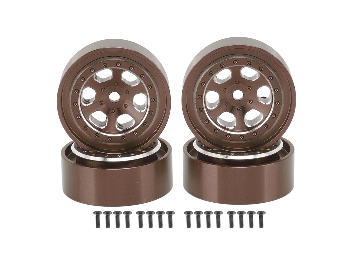 Roda De Liga De Alumínio 1.3 Polegadas 6 Buracos Para Traxxas Trx4m 1/18 Rc Crawler Bronze 4pcs