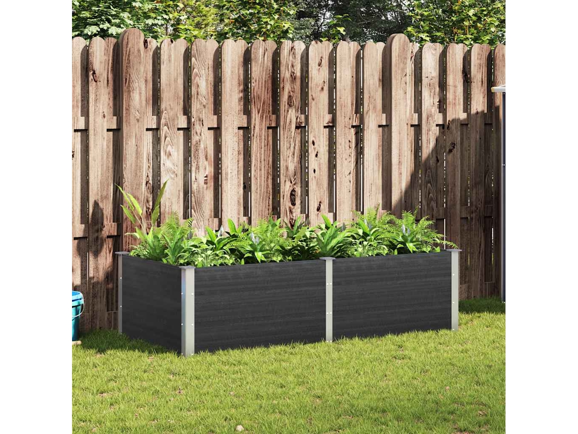 Vidaxl Canteiro Elevado De Jardim 200x100x54 Cm Wpc Cinzento