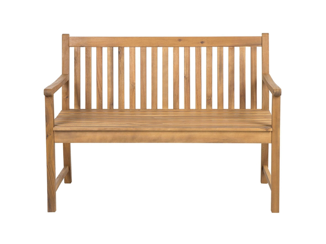 Banco De Jardín Beliani Vivara De Madera De Acacia Certificada Marrón 120x61x88