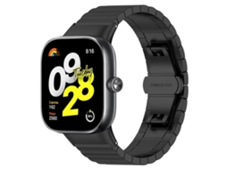 Bracelete para Xiaomi Band 9 Pro / 8 Pro / Redmi Watch 6 / 5 Aço Inoxidável Textura de Bambu com um Elo Preta XIAOMOYU
