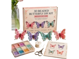 Kit de Artesanato com Miçangas em Formato Borboleta para Criar Animais 4 Instruções Divertidas 3d CHABERLU
