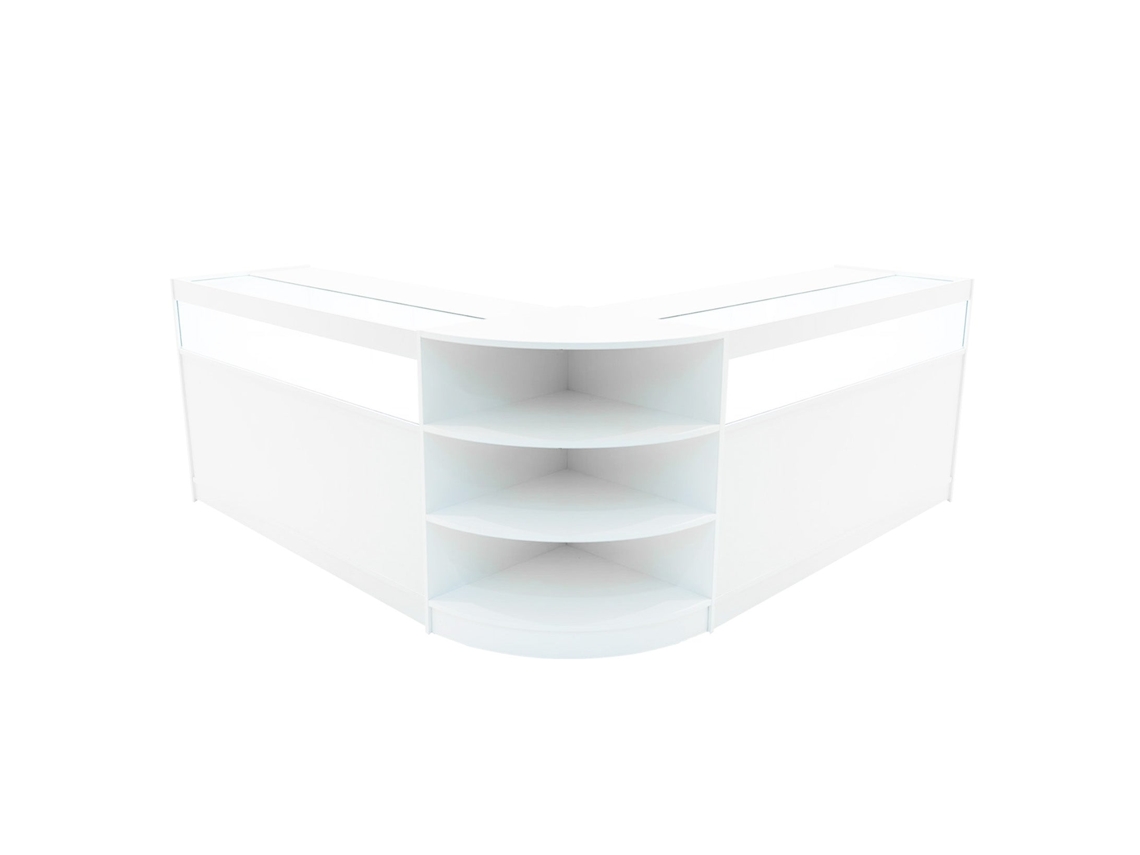 Conjunto de Balcões Comerciais MonsterShop Theseus, Branco, 2xB1500LM60, MDF e Vidro Temperado