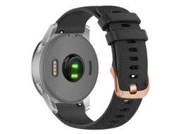 Bracelete Para Garmin (18mm) - Silicone - Fivela De Aço Rosé Preto