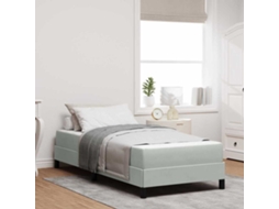 Vidaxl Cama Box com Colchão Cinzento claro 90 X 200 Cm Tecido