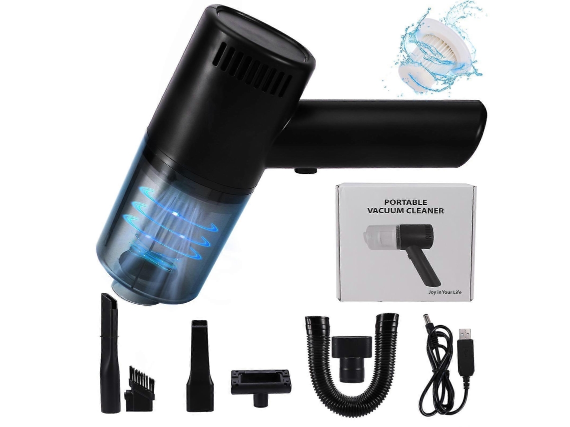 Lurelia Aspirador Portátil Sem Fios Para Carro, 6000 Pa, 60 W, 2000 Mah, 7,4 V, Usb, Preto