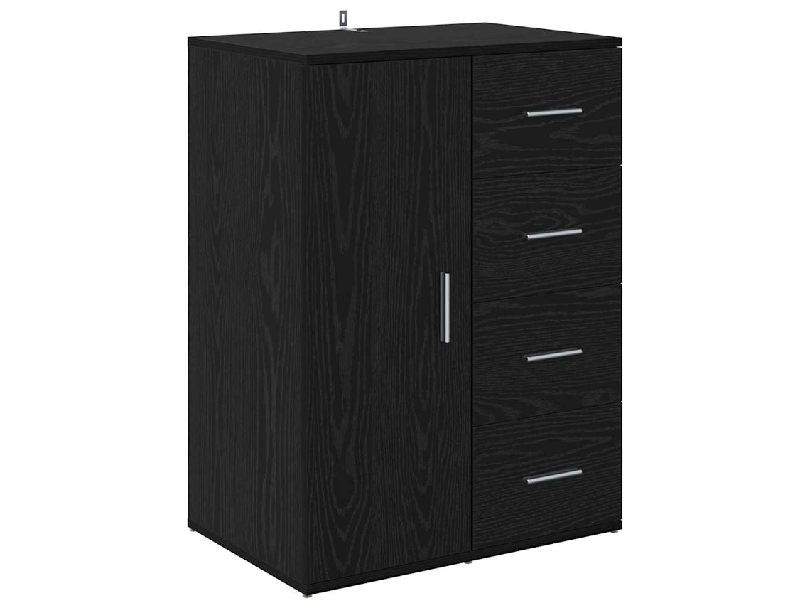 Conjunto 1 Estante De Armazenamento Vidaxl Preto Derivados De Madeira (59 X 39 X 80 Cm)