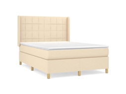 Box Spring Bed, Box Spring Beds Vidaxl Creme Tecido (140 X 190 Cm)