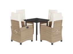 Garden Dining Set, Garden Dining Sets Vidaxl Bege Rattan / Vime (80 Cm Table Length)