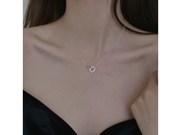 Modelo Clássico e Versátil em Prata Pura 925, com Cinto de Duplo Anel Entrelaçado e Detalhes em Diamantes no Estilo Coreano MDUG (branco Dourado)