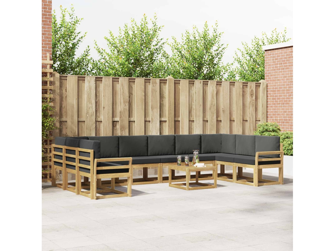 Vidaxl Conjunto De Sofás Para Exterior 11 Pcs Branco E Antracite