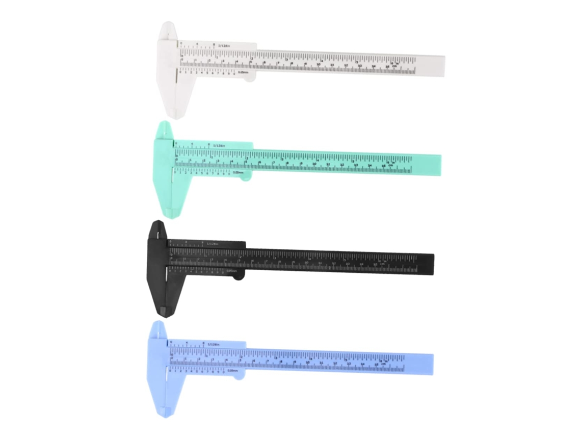 Paquímetro Vernier Mini De Plástico 150mm, Conjunto Com 4 Peças