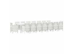 Conjunto 17 Móveis De Jardim Vidaxl Branco Polipropileno (400 X 100 X 73 Cm)