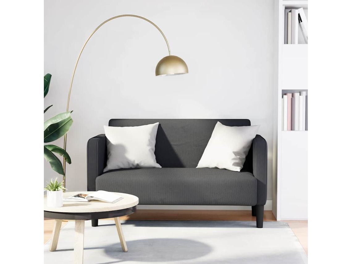 Vidaxl Sofá-luvas 109 Cm Tecido Corduroy Cinzento-escuro
