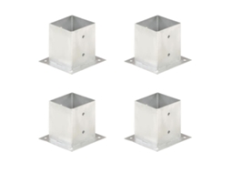 Vidaxl Suportes Para Postes 4 Pcs Metal Galvanizado 121 Mm