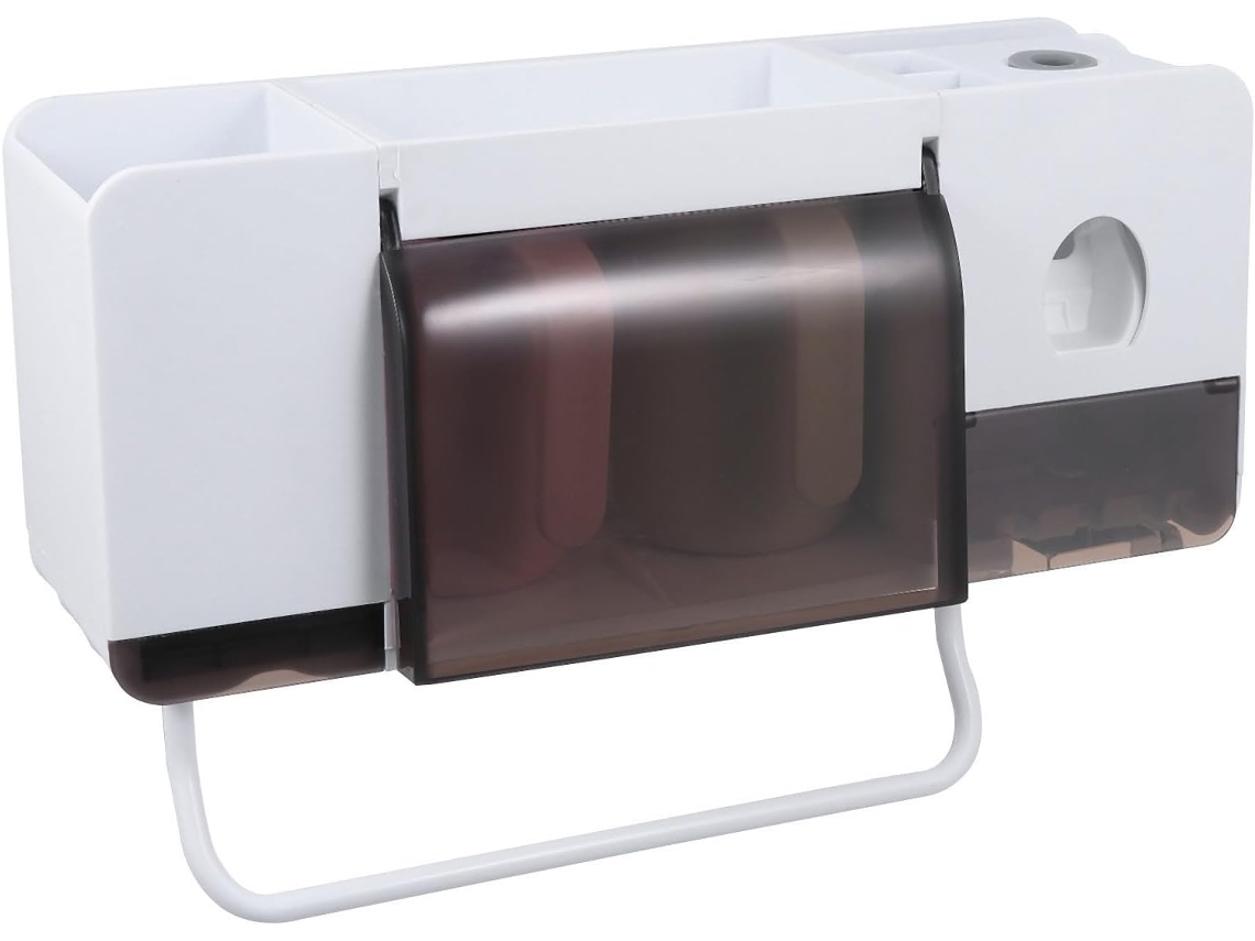Porta-escovas De Dentes De Parede De Plástico Branco Sem Perforar