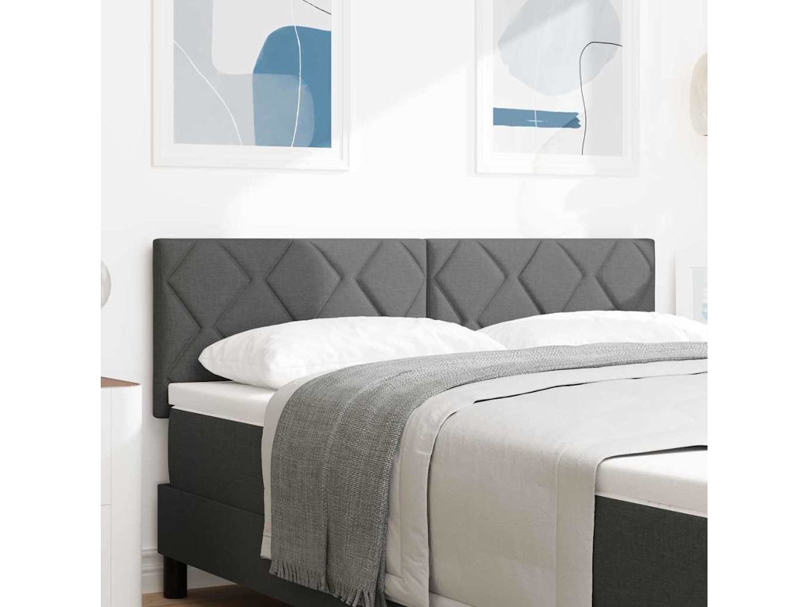 Vidaxl Cabeceira Led Cinzento 144 Cm Tecido