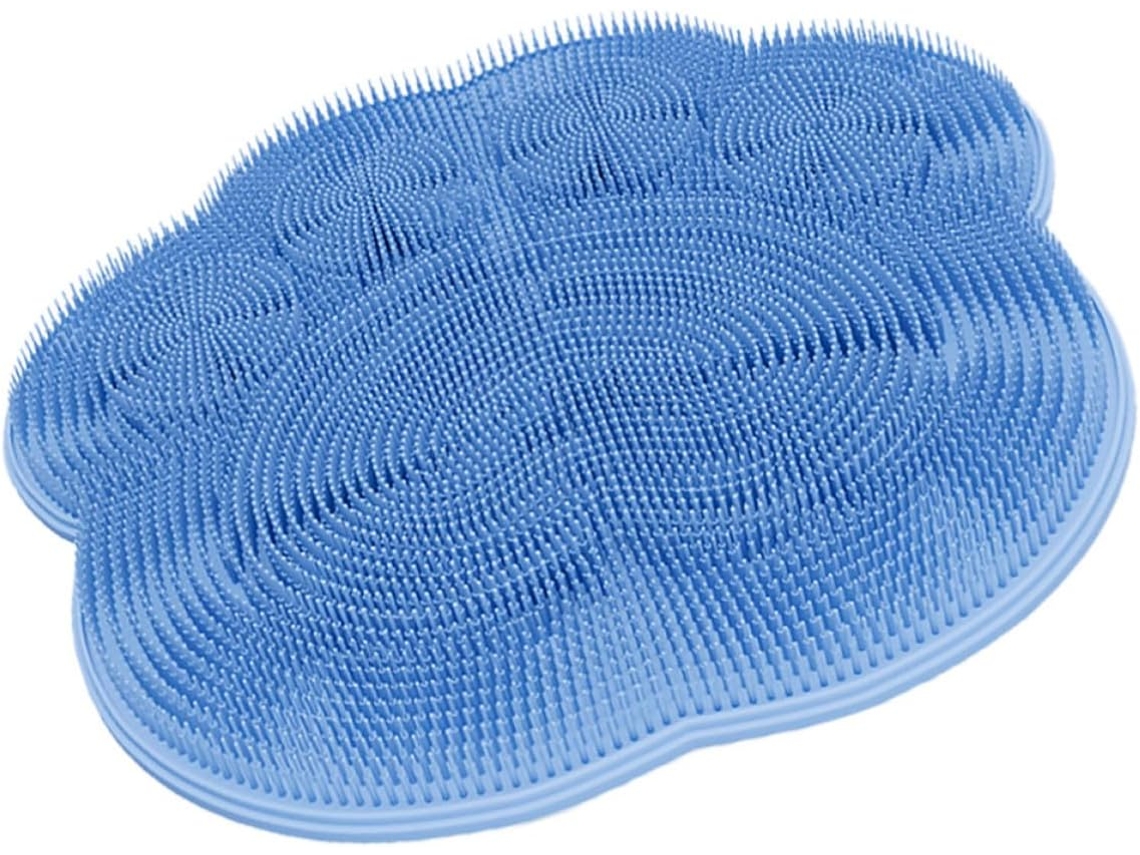 Tapete de massagem de silicone antiderrapante em formato de pata de gato azul, confortável.