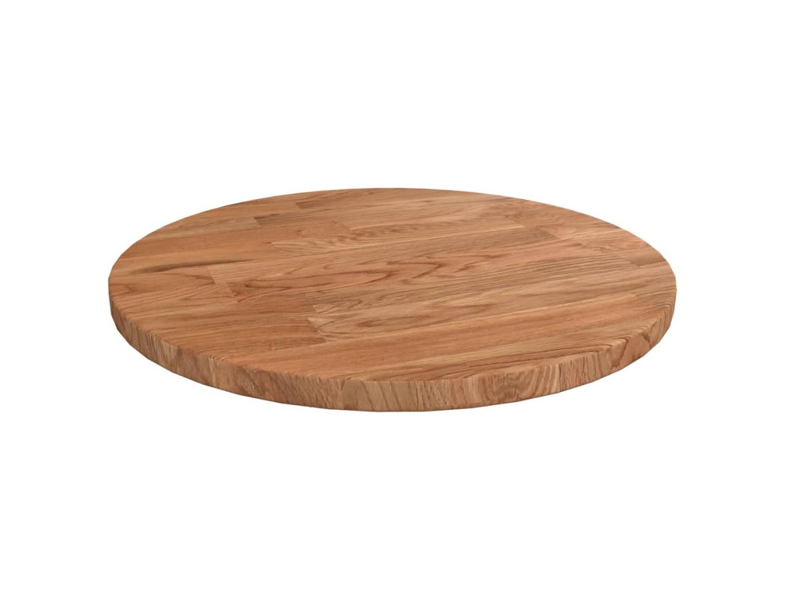 Vidaxl Tampo Mesa Redondo Ø30x1,5 Cm Carvalho Tratado Castanho-claro
