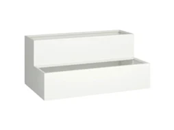 Conjunto 1 Vaso De Jardim Vidaxl Branco Aço (100 X 60 X 45 Cm)