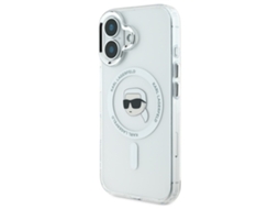 Capa para iPhone 16 KARL LAGERFELD Pele Sintética Rígida Branco