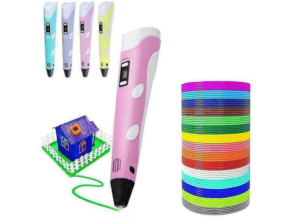 Caneta 3d Com Display Led, Carregamento Usb, Recargas De Filamento Pla De 30 Cores, Compatível Com Pla E Abs Slowmoose