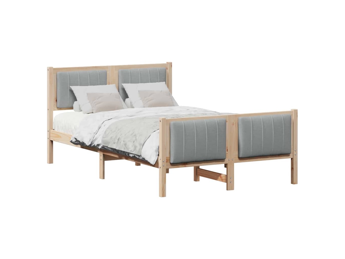 Estrutura da Cama Marrom e Cinza Claro 120 X 200 Cm MAISON EXCLUSIVE
