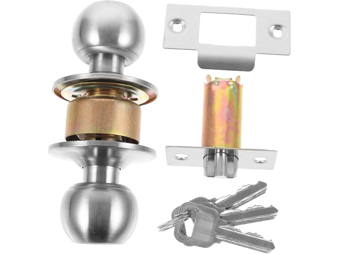 Fechadura De Porta Esférica Em Aço Inoxidável Nuobesty Para Quarto, Conjunto De Fechadura Com Chave